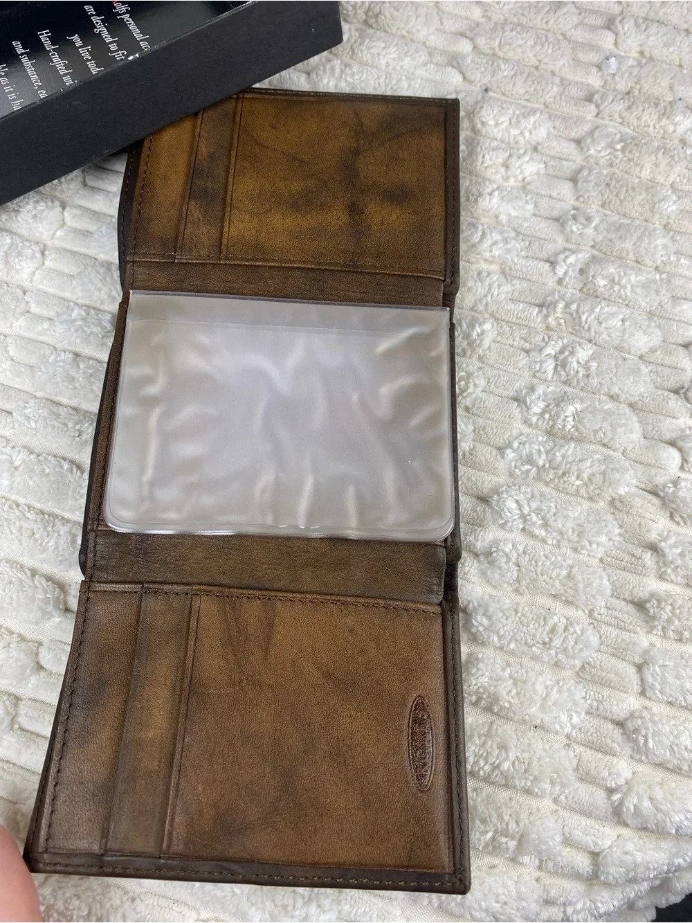 Vintage 1990s Rolfs Leather Trifold Wallet New In Box Deadstock